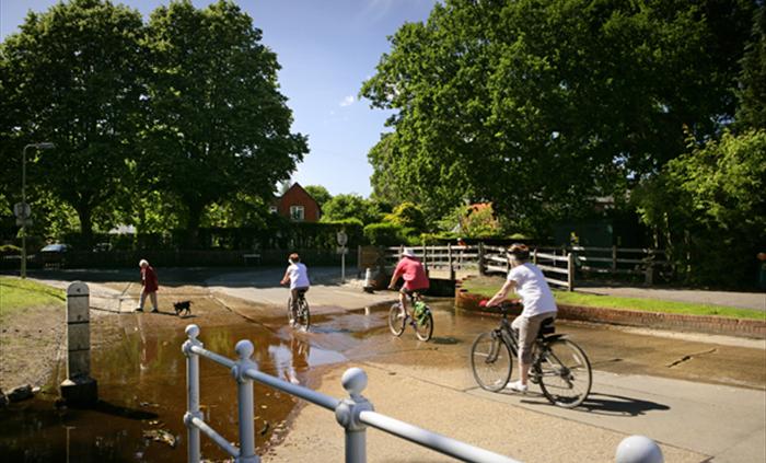 Cycling in Brockenhurst. Copyright: New Forest District Council