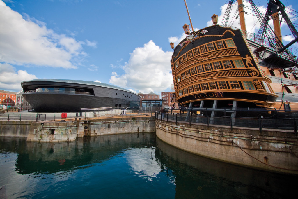 HMS Victory and the Mary Rose Museum. Copyright: Portsmouth Historic Dockyard